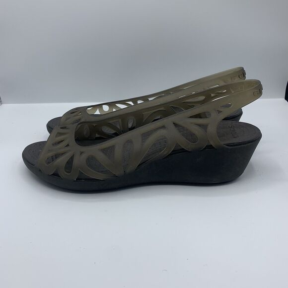 Crocs Shoes - Crocs Adrina III Mini Wedge Sandals Women’s 9 Espresso Brown Slip On Shoes